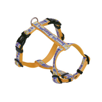 Nobby Style H-shaped Harness Анатомическая шлея для собак с плавной регулировкой и ярким узором (Gold M-L)