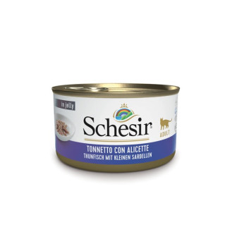 Schesir Adult Cat Tuna & Whitebaits in Jelly Консерва для котів віком від 1 року Тунець з Анчоусами у желе