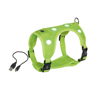 Nobby Flash Mesh LED Vest Harness Светодиодная анатомическая шлея-жилет для собак, светящаяся ночью (Lime S)