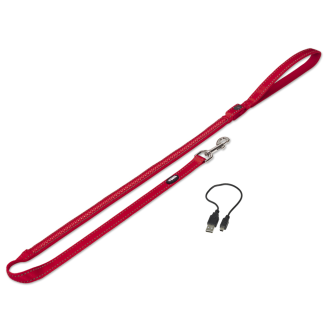 Nobby Flash Mesh LED Leash Светодиодный поводок для собак, светящийся ночью (Red XS-S)