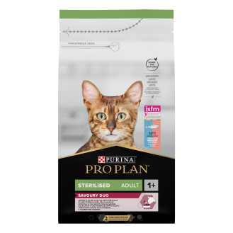Purina Pro Plan Sterilised Adult 1+ Savoury Duo Cod & Trout Сухой корм с треской и форелью для стерилизованных кошек (10 кг)