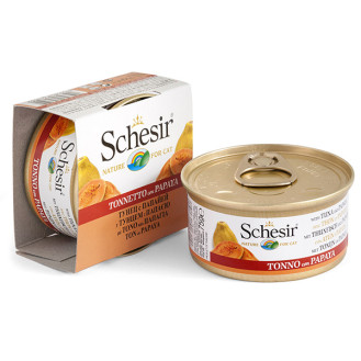 Schesir Adult Cat Tuna & Papaya in Jelly Консерва для котов в возрасте от 1 года Тунец с Папайей в желе