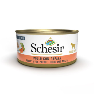 Schesir Adult Dog Chicken Fillets & Papaya in Jelly Консерва для собак в возрасте от 1 года Куриное филе с Папайей в желе