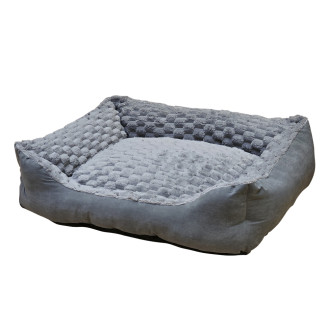 Nobby Diamond Bed Антискользящая плюшевая лежанка с бортиками для собак и котов (Grey S)