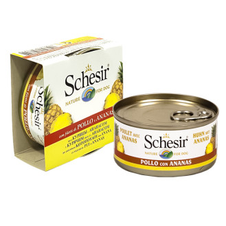 Schesir Adult Dog Chicken Fillets & Pineapple in Jelly Консерва для собак в возрасте от 1 года Куриное филе с Ананасом в желе