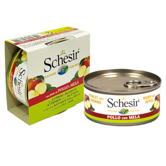 Schesir Adult Dog Chicken Fillets & Apple in Jelly Консерва для собак в возрасте от 1 года Куриное филе с Яблоком в желе