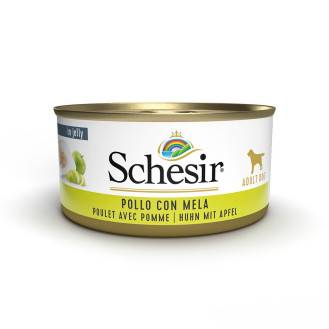 Schesir Adult Dog Chicken Fillets & Apple in Jelly Консерва для собак в возрасте от 1 года Куриное филе с Яблоком в желе