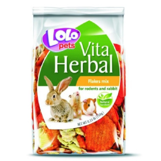 LoLo Pets Vita Herbal Rodents & Rabbit Flakes Mix Ласощі для гризунів та кроликів Мікс пластівців