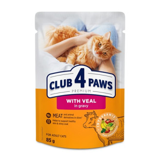 Club 4 Paws Premium Veal in Gravy Вологий корм для дорослих котів Телятина у соусі