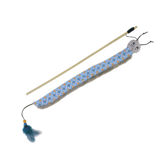 Nobby Rod Plush Игрушка для котов Удочка Деревянная Плюшевая Гусеничка  (LBlue)