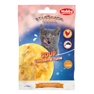 Nobby StarSnack Cat Low Fat Soup Chicken & Tuna Знежирені ласощі для котів Суп з Куркою, Тунцем та Тауріном