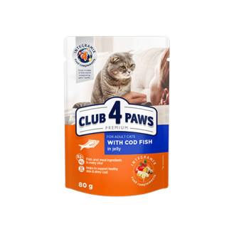 Club 4 Paws Premium Cod Fish in Jelly Вологий корм для дорослих котів Тріска у желе