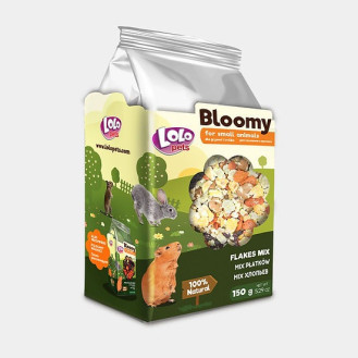 LoLo Pets Bloomy Small Animals Flakes Mix Ласощі для гризунів та кроликів Мікс Пластівців