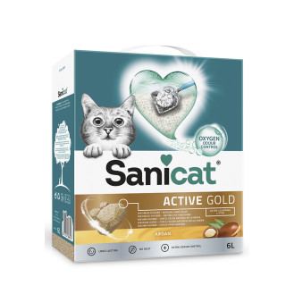 Sanicat Ultra Clumping Active Gold Argana Ультракомкуючий преміальний бентонітовий наповнювач для котів з ароматом аргани