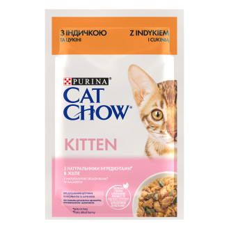 Purina Cat Chow Kitten Turkey & Zucchini Вологий корм для кошенят Шматочки у желе з індичкою та цукіні