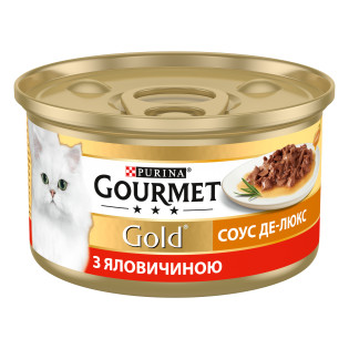 Gourmet Gold Sauce De Luxe Beef Консерва для котів Яловичина в соусі Де-Люкс