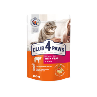 Club 4 Paws Premium Veal in Gravy Влажный корм для взрослых котов Телятина в соусе