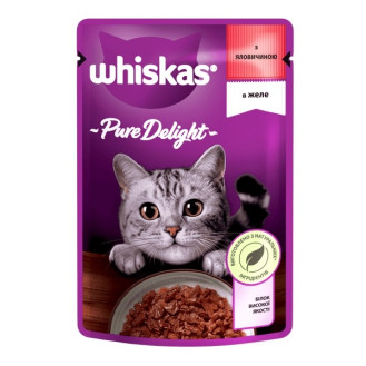 Whiskas Pure Delight Beef in Jelly Вологий корм для дорослих котів віком від 1 року Яловичина в желе