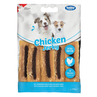 Nobby StarSnack Classic Extra Protein Chicken Jerky & Liver Протеїнові ласощі для собак В'ялена Курка з Печінкою