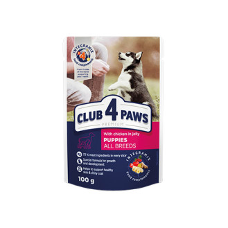 Club 4 Paws Premium Puppies All Breeds Chicken in Jelly Влажный корм для щенков Курица в желе 