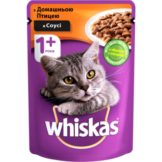 Whiskas Adult 1+ Poultry in Gravy Вологий корм для дорослих котів віком від 1 року Свійський птах в соусі