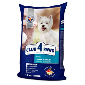 Club 4 Paws Premium Adult Small Breeds Lamb & Rice Сухой корм с ягненком и рисом для взрослых собак маленьких пород