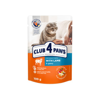 Club 4 Paws Premium Lamb in Gravy Влажный корм для взрослых котов Ягненок в соусе