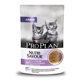 Purina Pro Plan NutriSavour Junior Turkey Вологий корм для кошенят віком від 6 до 12 місяців Шматочки індички у паштеті