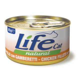 Life Cat Natural Chicken Fillets & Shrimps Консерва для кішок Куряче філе з Креветками