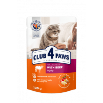 Club 4 Paws Premium Beef in Jelly Вологий корм для дорослих котів Яловичина у желе