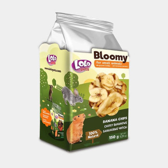 LoLo Pets Bloomy Small Animals Banana Chips Лакомства для грызунов и кроликов Банановые чипсы