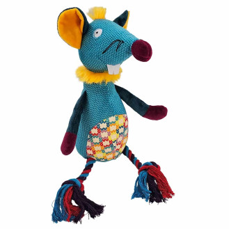 Nobby Plush Monkey М'яка іграшка для великих собак Плюшева Миша з пищалкою та канатами