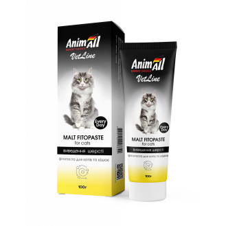 AnimAll VetLine Malt Fitopaste Фітопаста для виведення шерсті зі шлунку для котів та кішок