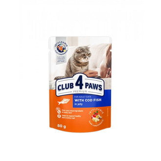 Club 4 Paws Premium Cod Fish in Jelly Вологий корм для дорослих котів Тріска у желе