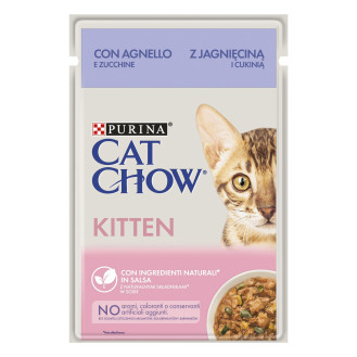 Purina Cat Chow Kitten Lamb & Zucchini Вологий корм для кошенят Шматочки в соусі з ягням та цукіні