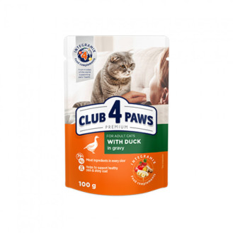 Club 4 Paws Premium Duck in Gravy Влажный корм для взрослых котов Утка в соусе