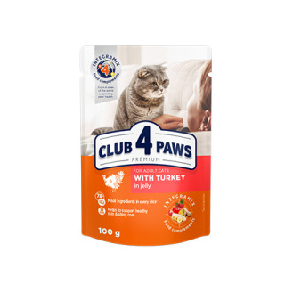 Club 4 Paws Premium Turkey in Jelly Вологий корм для дорослих котів Індичка у желе