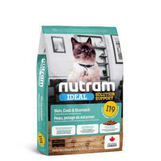 Nutram I19 Ideal Solution Support Cat Sensitive Coat, Skin & Stomach Сухий корм з куркою та лососем для котів з чутливою шкірою, шерстю та шлунком