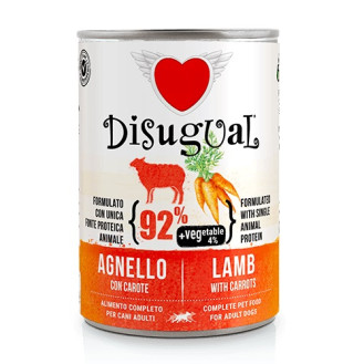 Disugual Dog MonoProtein Vegetable 92% Lamb & Carrots Монопротеїнова беззернова консерва для собак Паштет з Ягня та Моркви