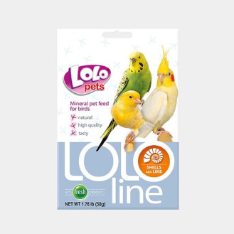 LoLo Pets LoLoLine Shell Мінеральна добавка з кальцієм та мушлями для хвилястих папуг, канарок та корел