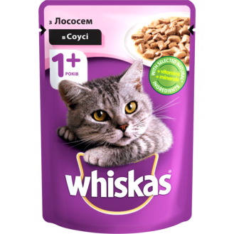 Whiskas Adult 1+ Salmon in Gravy Влажный корм для взрослых котов в возрасте от 1 года Лосось в соусе