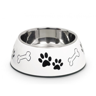 Nobby Diva Diner Антискользящая миска из нержавеющей стали для собак Косточки (White 800 мл)