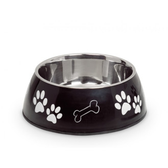 Nobby Diva Diner Антискользящая миска из нержавеющей стали для собак Косточки (Black 500 мл)
