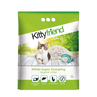 Kittyfriend White Super Clumping Vegetal Litter Ультракомкующийся растительный смываемый наполнитель для котов