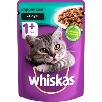 Whiskas Adult 1+ Rabbit in Gravy Вологий корм для дорослих котів віком від 1 року Кролик в соусі 