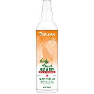 TropiClean Natural Flea & Tick Bite Relief Spray Заспокійливий спрей для собак та котів після укусів бліх та кліщів