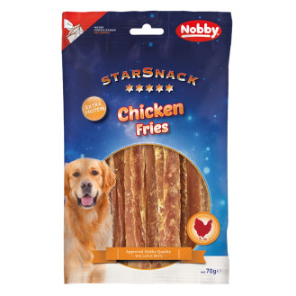 Nobby StarSnack Extra Protein Chicken Fries Протеїнові ласощі для собак Палички з В'яленої Курки