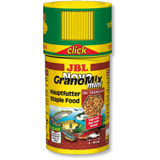 JBL Novo Grano Mix Mini Click Основной корм в форме гранул для мелких аквариумных рыбок размером 3-10 см