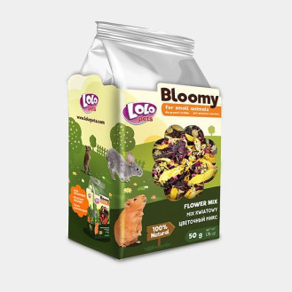 LoLo Pets Bloomy Small Animals Flower Mix Ласощі для гризунів та кроликів Квітковий Мікс