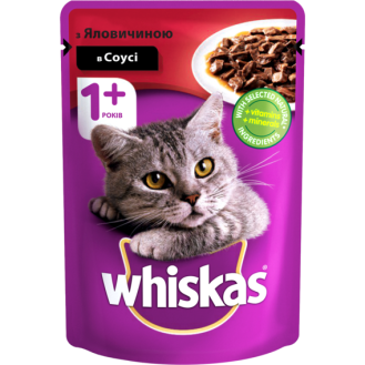 Whiskas Adult 1+ Beef in Gravy Влажный корм для взрослых котов в возрасте от 1 года Говядина в соусе